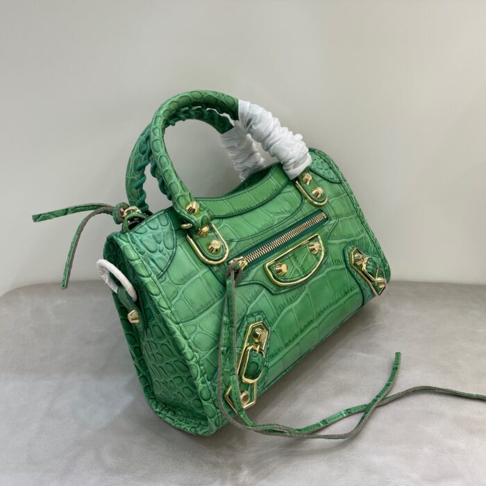 발렌시아가 르 시티 스몰 백 그린 샤이니 골드 장식 악어무늬 레플리카 미러급 SA급 S급 고퀄리티 최상급 하이엔드 가방 [여성] 5