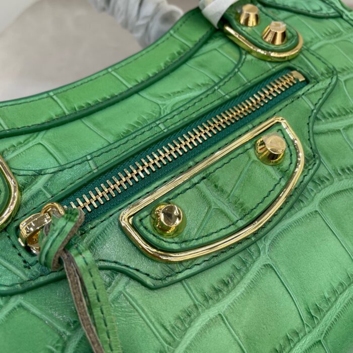 발렌시아가 르 시티 스몰 백 그린 샤이니 골드 장식 악어무늬 레플리카 미러급 SA급 S급 고퀄리티 최상급 하이엔드 가방 [여성] 8