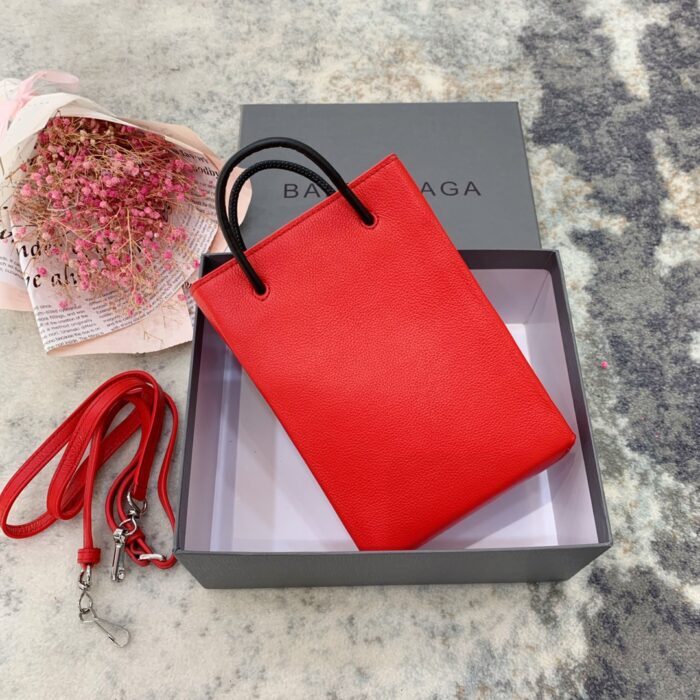 발렌시아가 로고 미니 폰홀더 토트백 겸 숄더백 크로스백 레드 레플리카 미러급 SA급 S급 고퀄리티 최상급 하이엔드 가방 [여성] 2