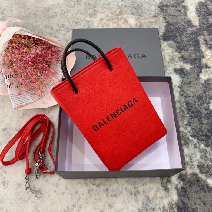 발렌시아가 로고 미니 폰홀더 토트백 겸 숄더백 크로스백 레드 레플리카 미러급 SA급 S급 고퀄리티 최상급 하이엔드 가방 [여성] 5