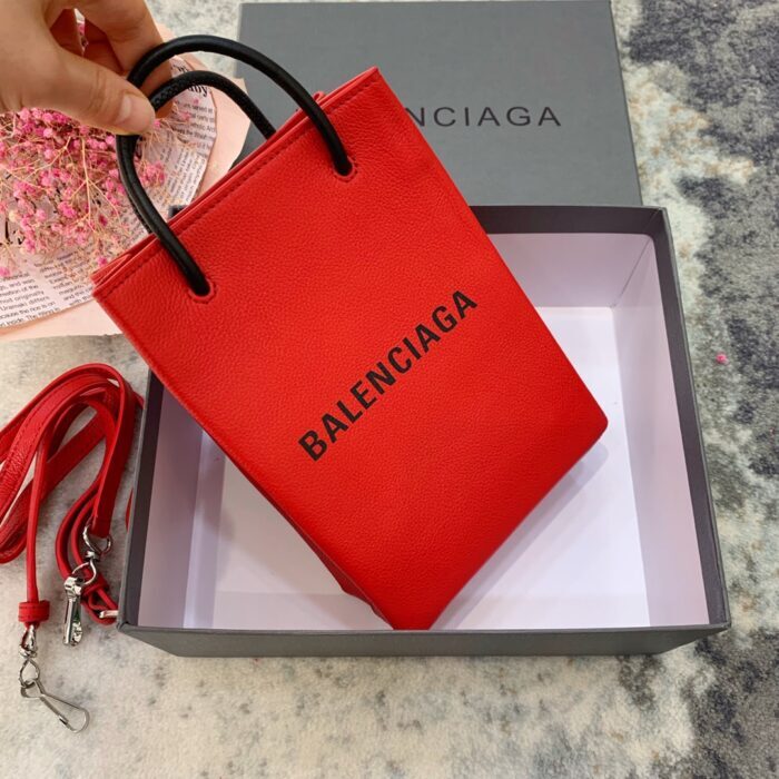 발렌시아가 로고 미니 폰홀더 토트백 겸 숄더백 크로스백 레드 레플리카 미러급 SA급 S급 고퀄리티 최상급 하이엔드 가방 [여성]