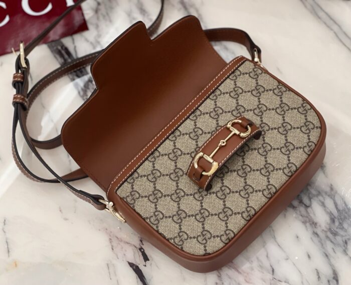 구찌 홀스빗 1955 미니 숄더백 베이지 앙코라 브라운 815205 레플리카 미러급 SA급 S급 고퀄리티 최상급 하이엔드 가방 [여성] 5