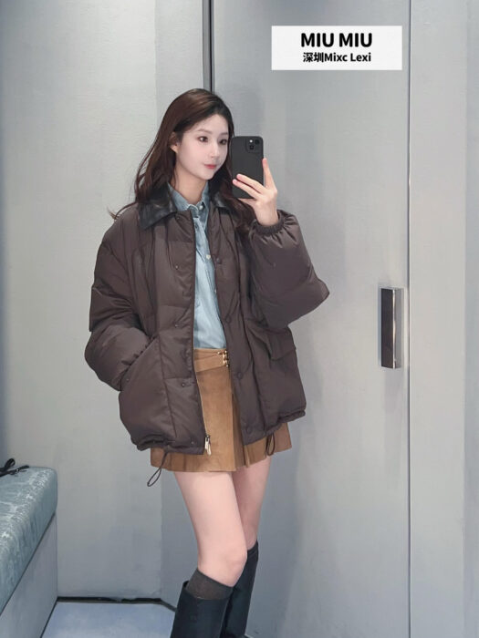 미우미우 레더 카라 패딩 브라운 레플리카 미러급 SA급 S급 고퀄리티 하이엔드 최상급 의류 [남성여성공용] 2