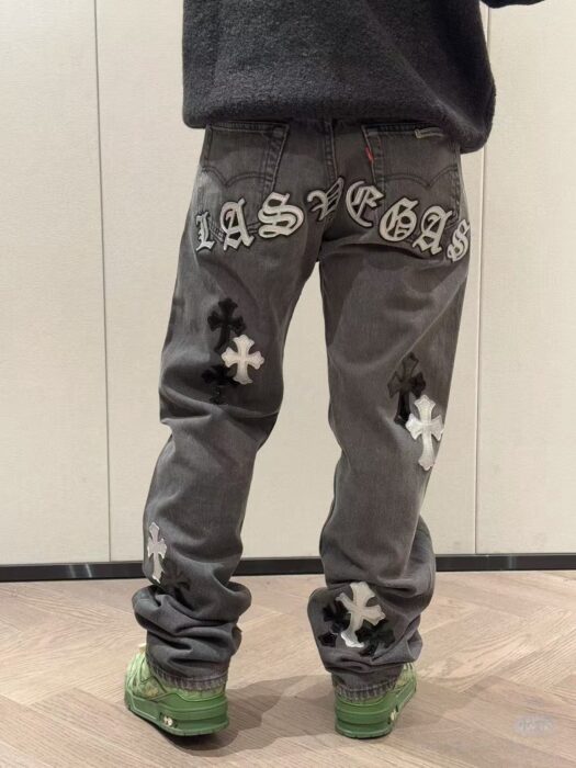 크롬하츠 흑백 십자가 청바지 다크 그레이 레플리카 미러급 SA급 S급 고퀄리티 하이엔드 최상급 의류 [남성여성공용] 2