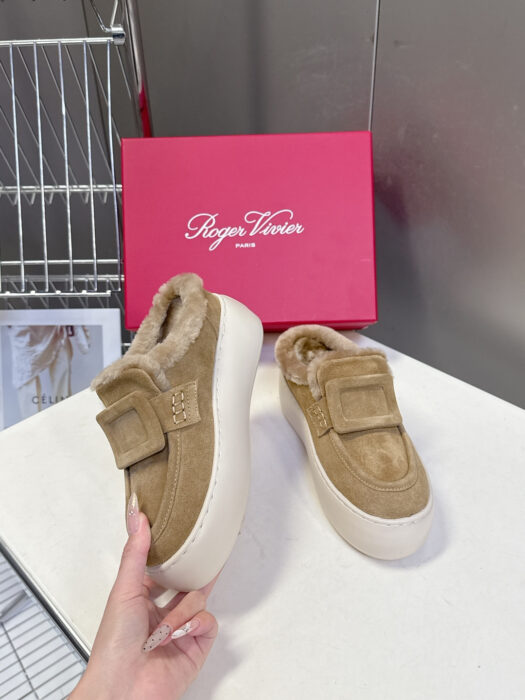 로로피아나 털 로퍼 슬리버 카키 5cm 레플리카 미러급 SA급 S급 고퀄리티 최상급 하이엔드 신발 [여성] 4