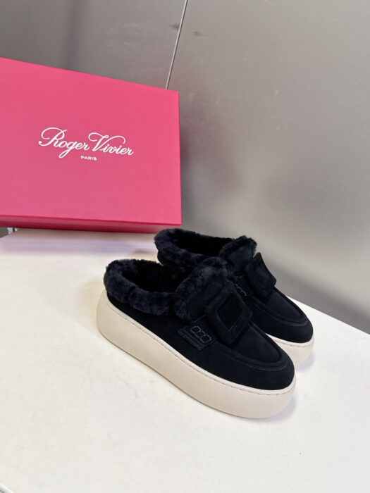 로로피아나 털 로퍼 슬리버 블랙 5cm 레플리카 미러급 SA급 S급 고퀄리티 최상급 하이엔드 신발 [여성] 5