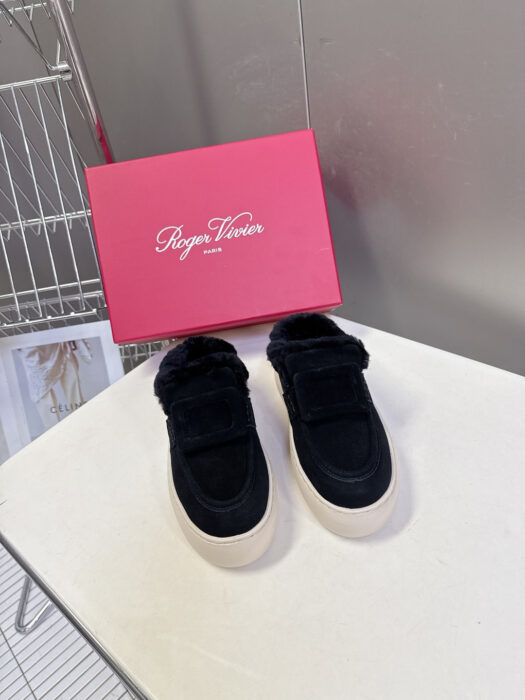 로로피아나 털 로퍼 슬리버 블랙 5cm 레플리카 미러급 SA급 S급 고퀄리티 최상급 하이엔드 신발 [여성] 4