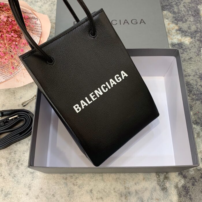 발렌시아가 로고 미니 폰홀더 토트백 겸 숄더백 크로스백 블랙 레플리카 미러급 SA급 S급 고퀄리티 최상급 하이엔드 가방 [여성] 4