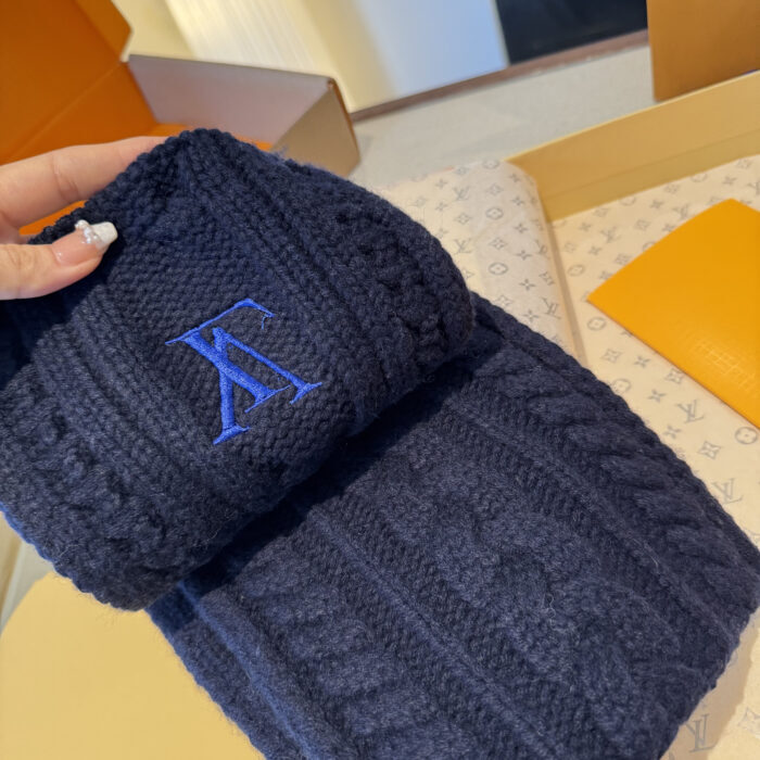 루이비통 온리 LV 미니 케이블 스카프 네이비 M96755 양털100% 레플리카 미러급 SA급 S급 고퀄리티 최상급 하이엔드 악세사리 [남성여성공용] 5