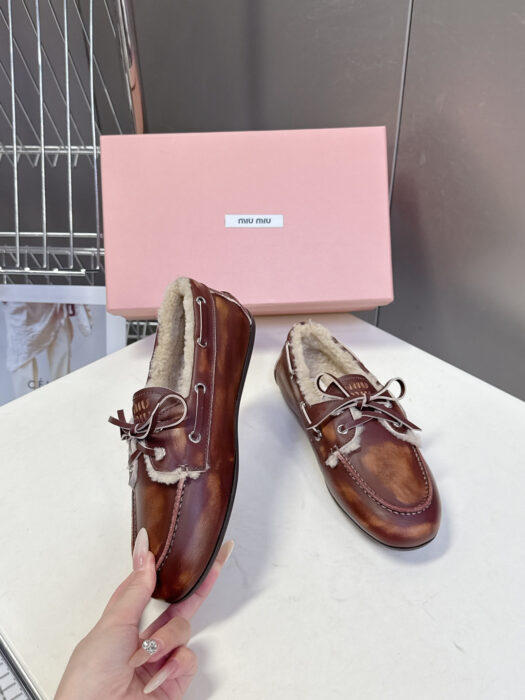 미우미우 빈티지 털 레더 로퍼 브라운 레플리카 미러급 SA급 S급 고퀄리티 최상급 하이엔드 신발 [여성] 2