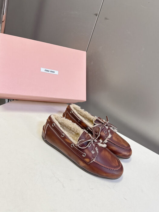 미우미우 빈티지 털 레더 로퍼 브라운 레플리카 미러급 SA급 S급 고퀄리티 최상급 하이엔드 신발 [여성] 4