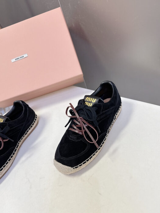 미우미우 캐쥬얼 스웨이드 스니커즈 블랙 레플리카 미러급 SA급 S급 고퀄리티 최상급 하이엔드 신발 [여성] 7