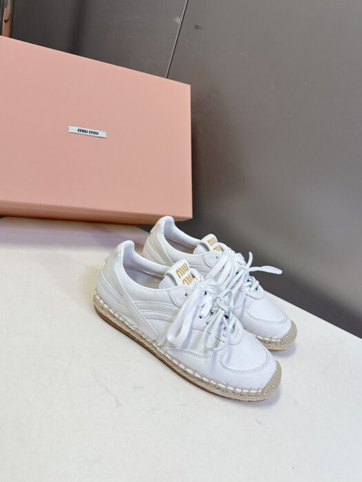 미우미우 캐쥬얼 패브릭 스니커즈 화이트 레플리카 미러급 SA급 S급 고퀄리티 최상급 하이엔드 신발 [여성] 5