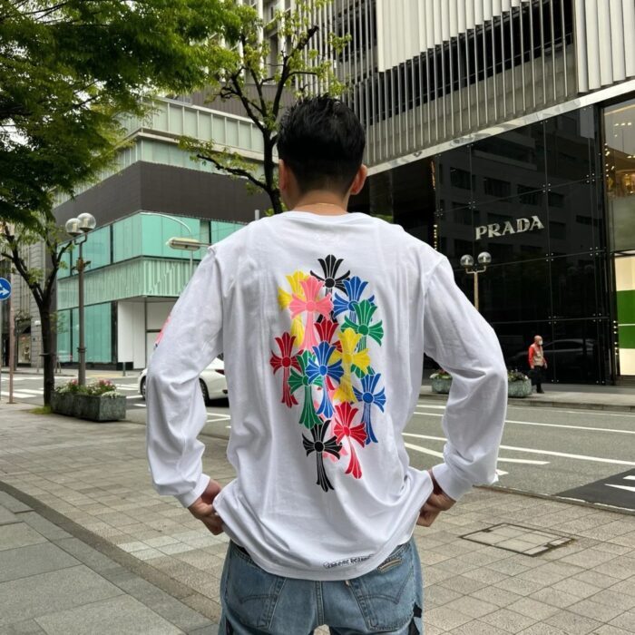 크롬하츠 컬러 십자가 패턴 긴팔티 화이트 레플리카 미러급 SA급 S급 고퀄리티 하이엔드 최상급 의류 [남성여성공용] 2