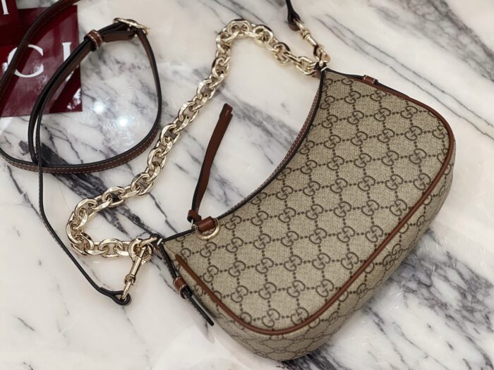 구찌 GG 엠블럼 스몰 숄더백 베이지 다크 브라운 847447 레플리카 미러급 SA급 S급 고퀄리티 최상급 하이엔드 가방 [여성] 6