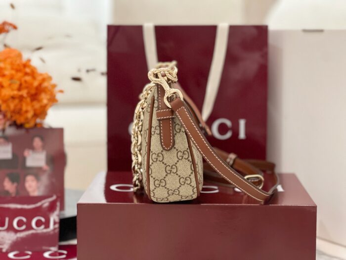 구찌 GG 엠블럼 스몰 숄더백 베이지 다크 브라운 847447 레플리카 미러급 SA급 S급 고퀄리티 최상급 하이엔드 가방 [여성] 5