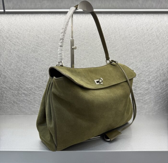 발렌시아가 로데오 핸드백 미디움 카키 스웨이드 실버 장식 레플리카 미러급 SA급 S급 고퀄리티 최상급 하이엔드 가방 [여성] 4