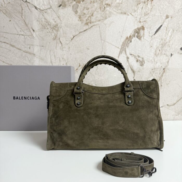 발렌시아가 르 시티 백 라지 카키 스웨이드 레플리카 미러급 SA급 S급 고퀄리티 최상급 하이엔드 가방 [여성] 2