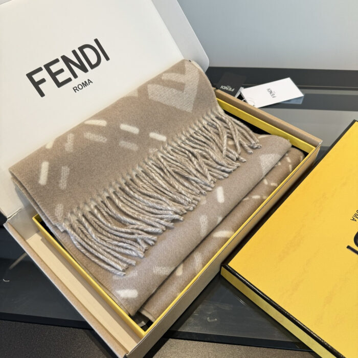 펜디 자카드 리버시블 울 머플러 스카프 다크 베이지 면양털 100% FXT462AYKUF0QD3 레플리카 미러급 SA급 S급 고퀄리티 최상급 하이엔드 악세사리 [남성여성공용] 6