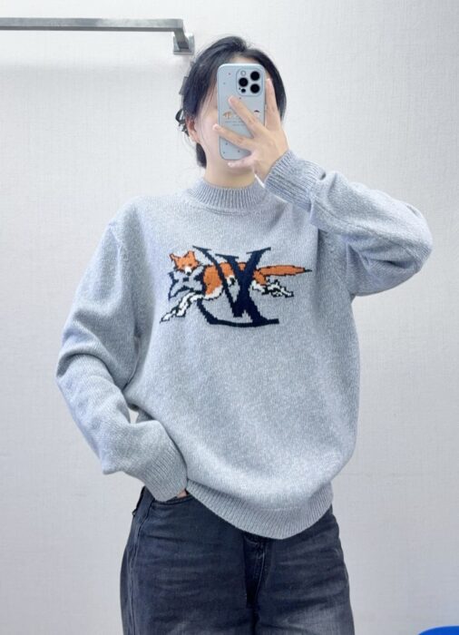 루이비통 청키 울 캐시미어 크루넥 니트 그레이 1AJBU1 레플리카 미러급 SA급 S급 고퀄리티 하이엔드 최상급 의류 [남성여성공용] 2