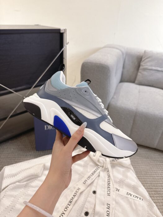 디올 B22 스니커즈 화이트 블루 테크니컬 메쉬 그레이 카프스킨 남성용 4cm 레플리카 미러급 SA급 S급 고퀄리티 최상급 하이엔드 신발 [남성]