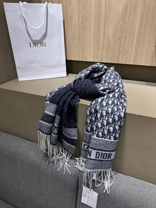디올 오블리크 캐시미어 혼방 태슬 스카프 블루 레플리카 미러급 SA급 S급 고퀄리티 최상급 하이엔드 [남성여성공용] 6