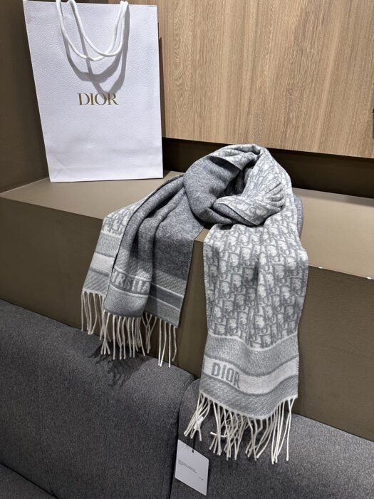 디올 오블리크 캐시미어 혼방 태슬 스카프 그레이 레플리카 미러급 SA급 S급 고퀄리티 최상급 하이엔드 [남성여성공용] 4