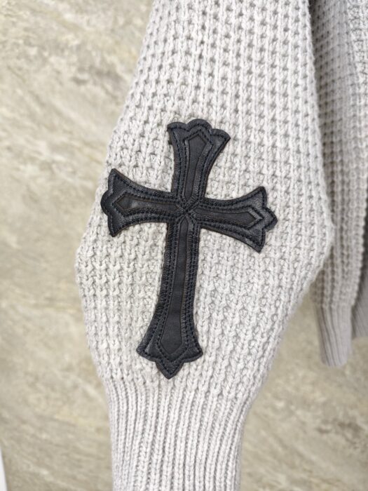 크롬하츠 소매 십자가 캐시미어 혼방 니트 그레이 레플리카 미러급 SA급 S급 고퀄리티 하이엔드 최상급 의류 [남성여성공용] 14