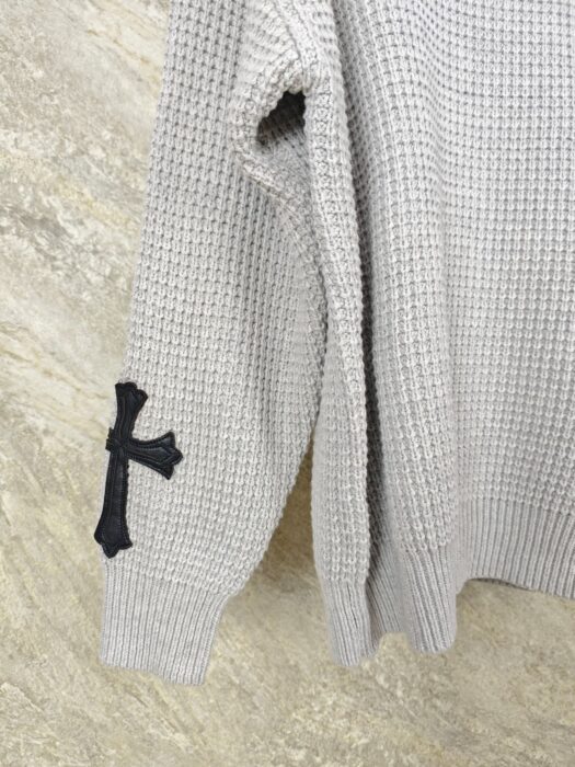 크롬하츠 소매 십자가 캐시미어 혼방 니트 그레이 레플리카 미러급 SA급 S급 고퀄리티 하이엔드 최상급 의류 [남성여성공용] 11
