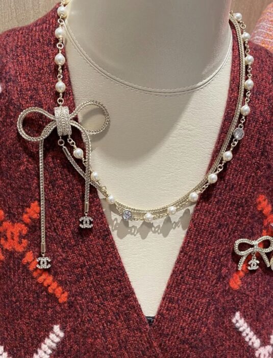 샤넬 나비매듭 이중 진주 목걸이 골드 레플리카 미러급 SA급 S급 고퀄리티 최상급 하이엔드 악세사리 [여성]