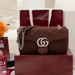 구찌 GG 마몽 미디엄 숄더백 스웨이드 브라운 837267 레플리카 미러급 SA급 S급 고퀄리티 최상급 하이엔드 가방 [여성]