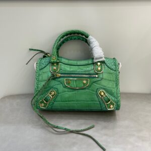 발렌시아가 르 시티 스몰 백 그린 샤이니 골드 장식 악어무늬 레플리카 미러급 SA급 S급 고퀄리티 최상급 하이엔드 가방 [여성]