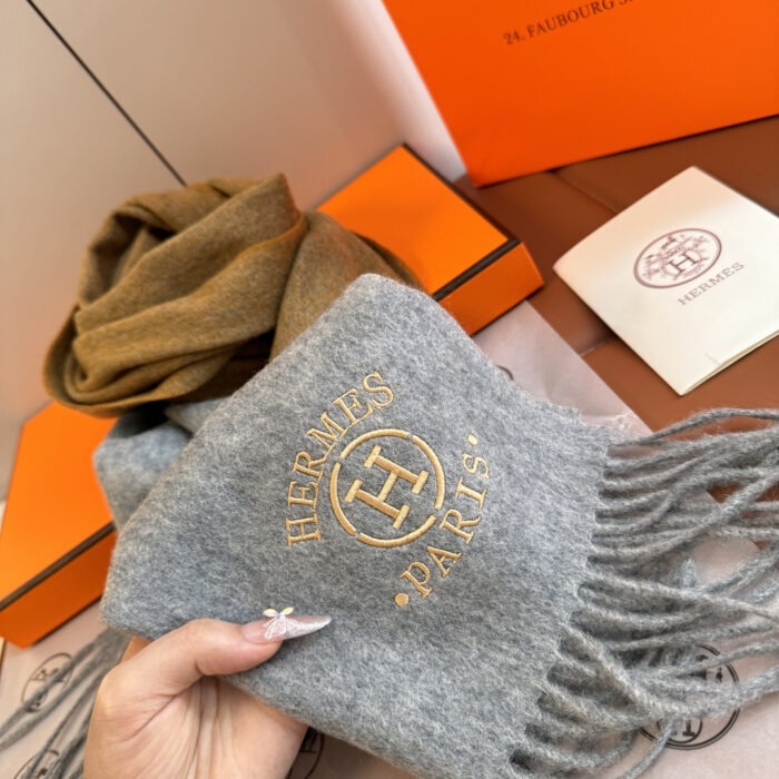 에르메스 H 자수 캐시미어 배색 스카프 옐로우 레플리카 미러급 SA급 S급 고퀄리티 최상급 하이엔드 [남성여성공용] 3