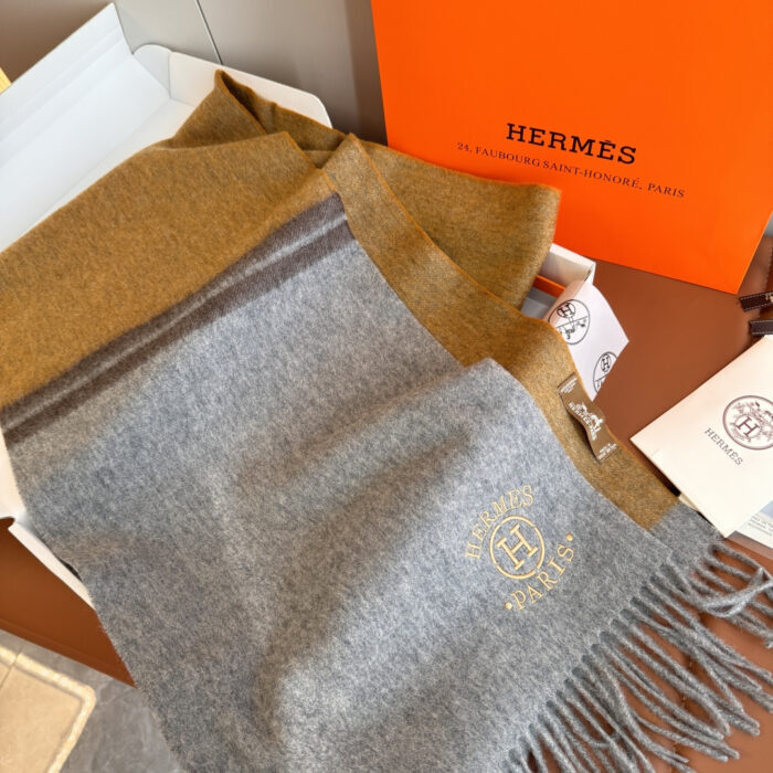에르메스 H 자수 캐시미어 배색 스카프 옐로우 레플리카 미러급 SA급 S급 고퀄리티 최상급 하이엔드 [남성여성공용] 5