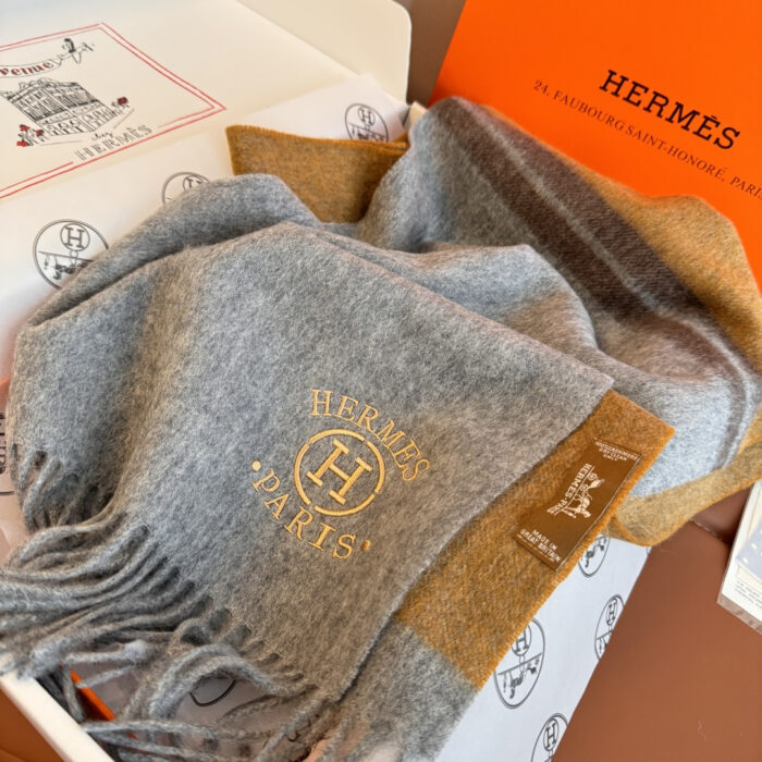 에르메스 H 자수 캐시미어 배색 스카프 옐로우 레플리카 미러급 SA급 S급 고퀄리티 최상급 하이엔드 [남성여성공용] 6