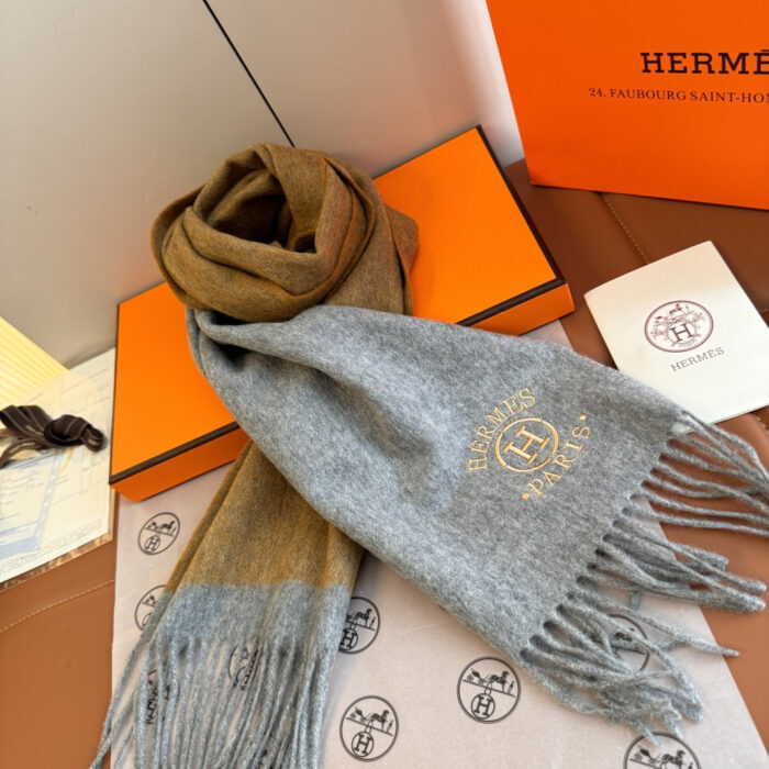 에르메스 H 자수 캐시미어 배색 스카프 옐로우 레플리카 미러급 SA급 S급 고퀄리티 최상급 하이엔드 [남성여성공용] 8