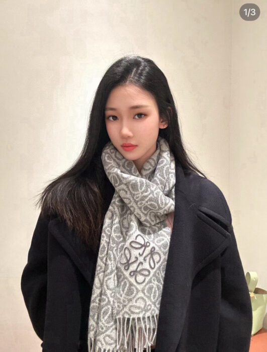 로에베 올 오버 아나그램 스카프 그레이 양털90% 캐시미어10% 레플리카 미러급 SA급 S급 고퀄리티 최상급 하이엔드 [남성여성공용]
