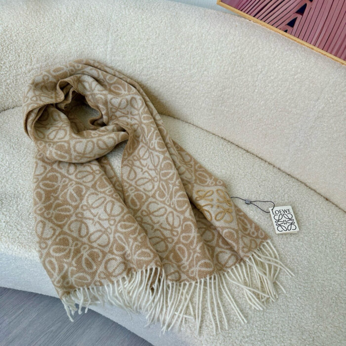 로에베 올 오버 아나그램 스카프 베이지 양털90% 캐시미어10% 레플리카 미러급 SA급 S급 고퀄리티 최상급 하이엔드 [남성여성공용] 8