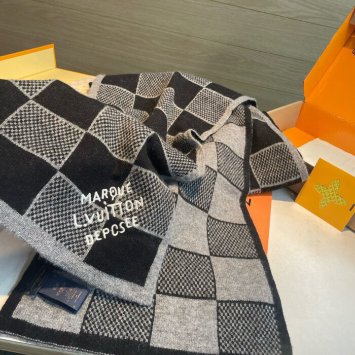 루이비통 다미에 헤리티지 머플러 스카프 블랙 울 100% 레플리카 미러급 SA급 S급 고퀄리티 최상급 하이엔드 [남성여성공용] 6