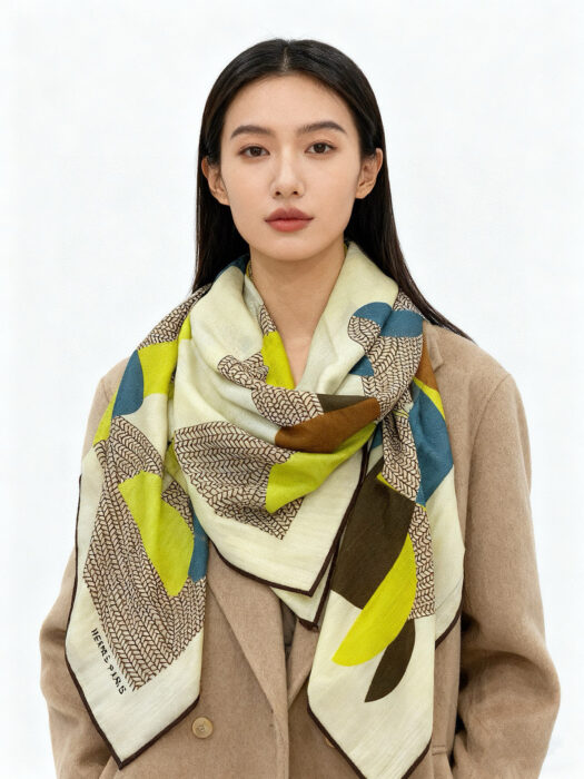 에르메스 점보 기하 말 배색 스퀘어 스카프 70%캐시미어 30%실크 레플리카 미러급 SA급 S급 고퀄리티 최상급 하이엔드 [남성여성공용] 2