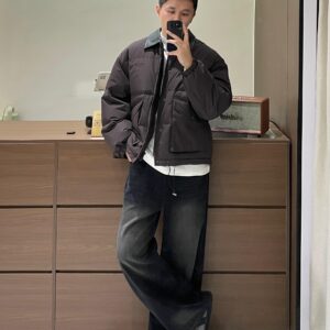 미우미우 레더 카라 패딩 브라운 레플리카 미러급 SA급 S급 고퀄리티 하이엔드 최상급 의류 [남성여성공용]