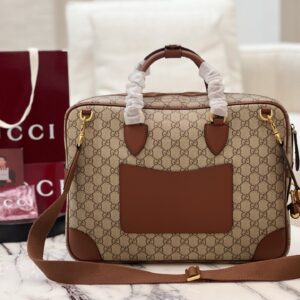 구찌 GG 엠블럼 미디움 브리프케이스 베이지 다크 브라운 821149 레플리카 미러급 SA급 S급 고퀄리티 최상급 하이엔드 가방 [남성]