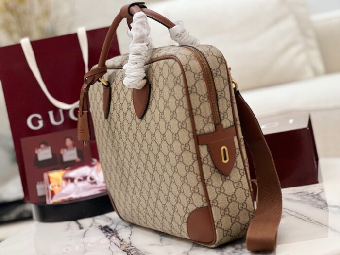 구찌 GG 엠블럼 미디움 브리프케이스 베이지 다크 브라운 821149 레플리카 미러급 SA급 S급 고퀄리티 최상급 하이엔드 가방 [남성] 4