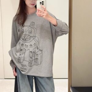 로에베 고양이 프린트 긴팔티 그레이 레플리카 미러급 SA급 S급 고퀄리티 하이엔드 최상급 의류 [남성여성공용]