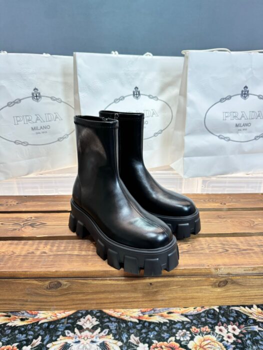 프라다 레더 지퍼 앵클 부츠 블랙 5.5cm 레플리카 미러급 SA급 S급 고퀄리티 최상급 하이엔드 신발 [여성] 3