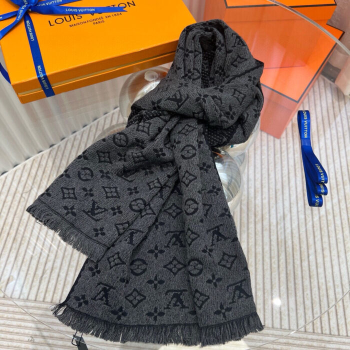 루이비통 입체 모노그램 자카드 스카프 그레이 레플리카 미러급 SA급 S급 고퀄리티 최상급 하이엔드 [남성여성공용] 6