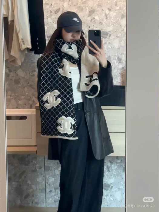 샤넬 점보 CC로고 체크 스카프 블랙 레플리카 미러급 SA급 S급 고퀄리티 최상급 하이엔드 [남성여성공용]