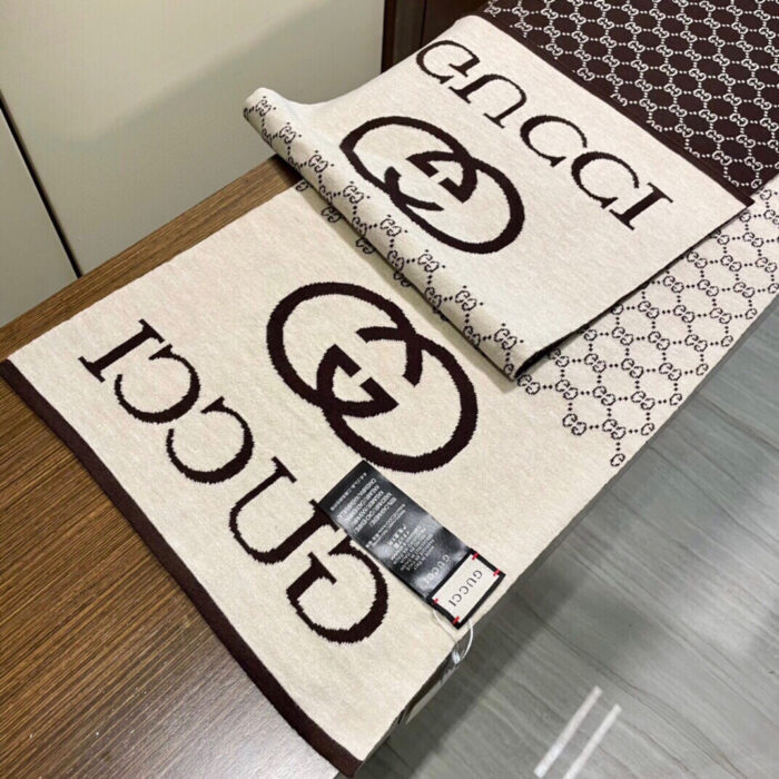 구찌 GG로고 모노그램 캐시미어 스카프 브라운 레플리카 미러급 SA급 S급 고퀄리티 최상급 하이엔드 [남성여성공용] 7
