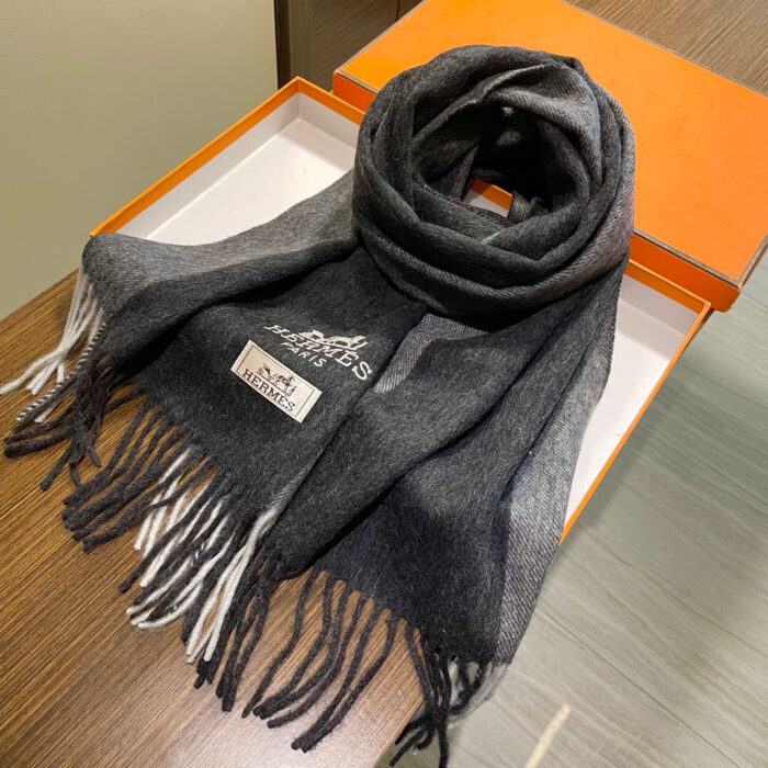 에르메스 배색 베이직 스카프 다크 그레이 캐시미어 레플리카 미러급 SA급 S급 고퀄리티 최상급 하이엔드 [남성여성공용] 5