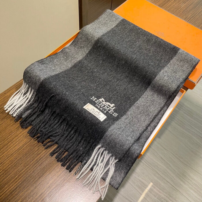 에르메스 배색 베이직 스카프 다크 그레이 캐시미어 레플리카 미러급 SA급 S급 고퀄리티 최상급 하이엔드 [남성여성공용] 2